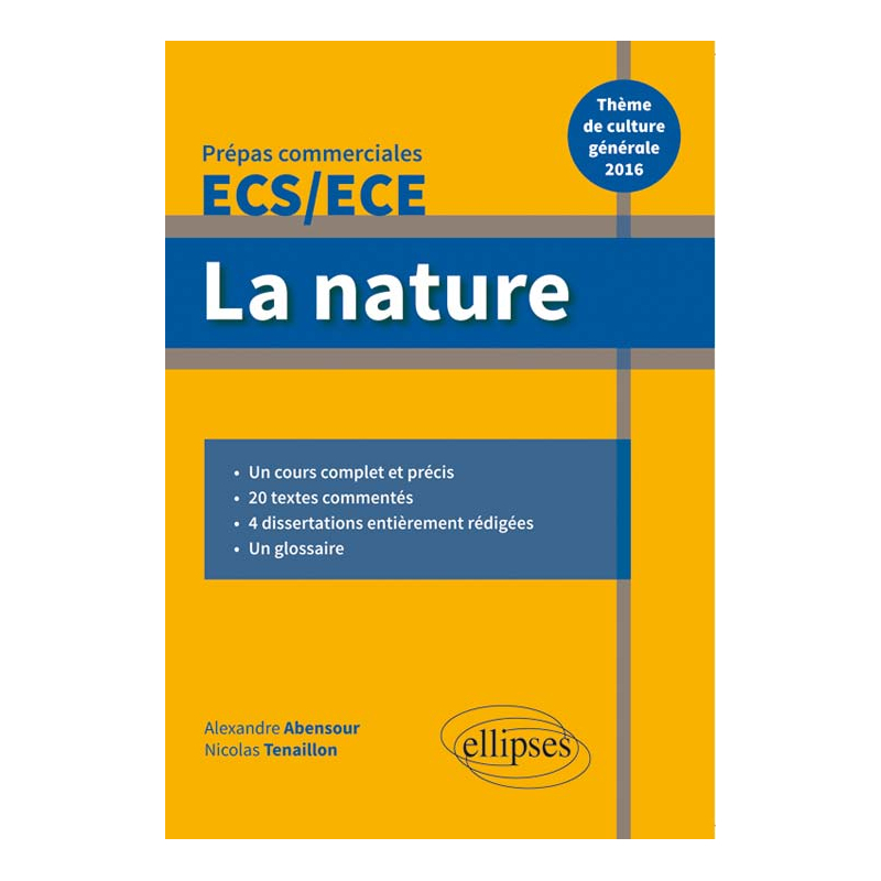 La nature. Épreuve de culture générale Prépas commerciales ECS / ECE 2016