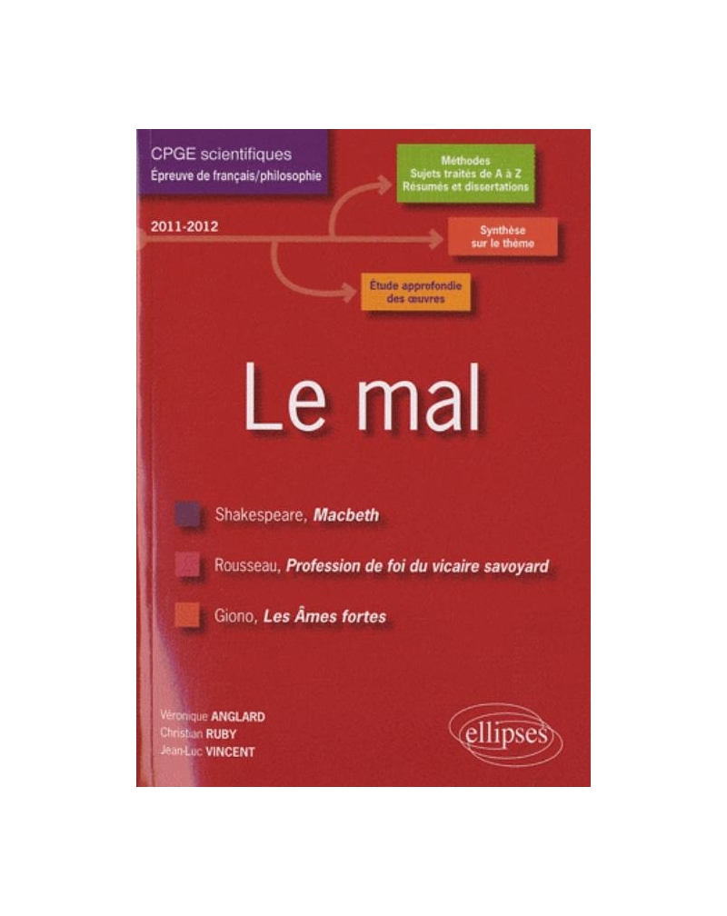 Le mal. Macbeth, William Shakespeare - Profession de foi du vicaire savoyard, Jean-Jacques Rousseau - Les Âmes fortes, Jean Giono