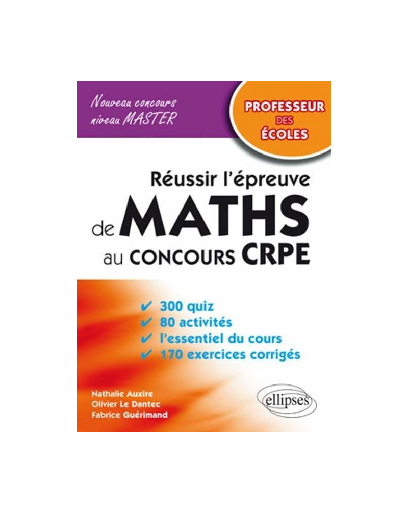 Réussir l'épreuve de mathématiques au concours CRPE