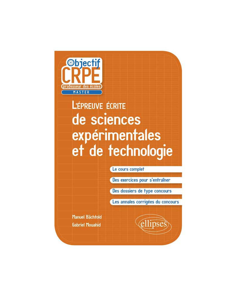 L'épreuve écrite d'admissibilité de sciences expérimentales et de technologie