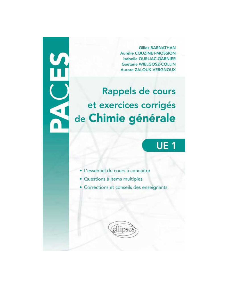 Rappels de cours et exercices corrigés de chimie générale (Questions à Items Multiples)