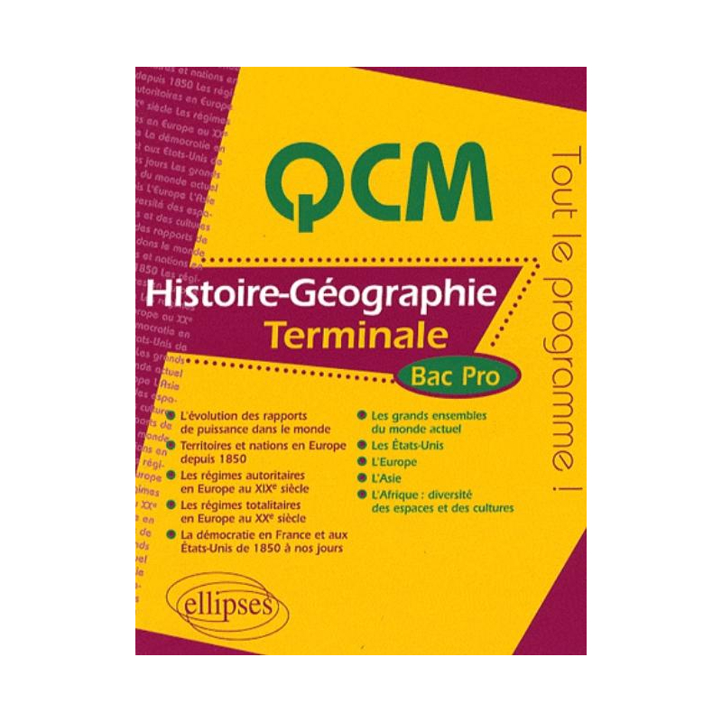 Histoire-Géographie - Terminale Bac Pro