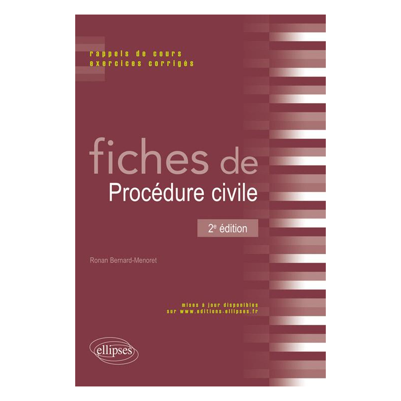 Fiches de Procédure civile. Rappels de cours et exercices corrigés - 2e édition