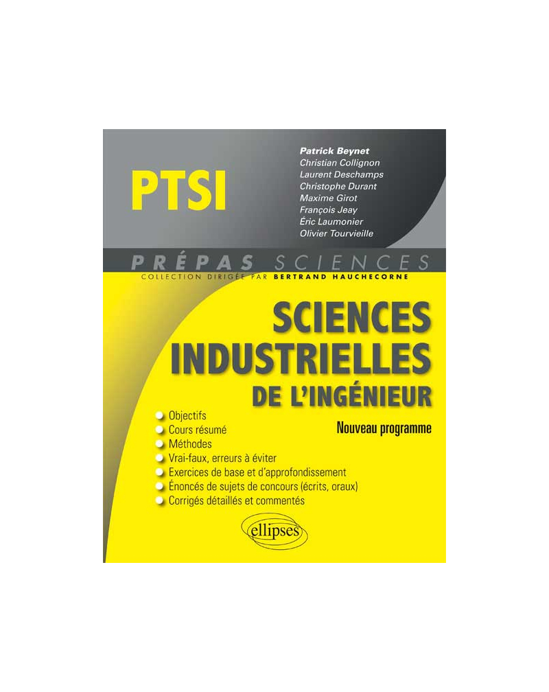 Sciences industrielles de l'ingénieur PTSI programme 2013