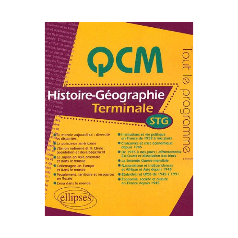 Histoire-Géographie - Terminale STG