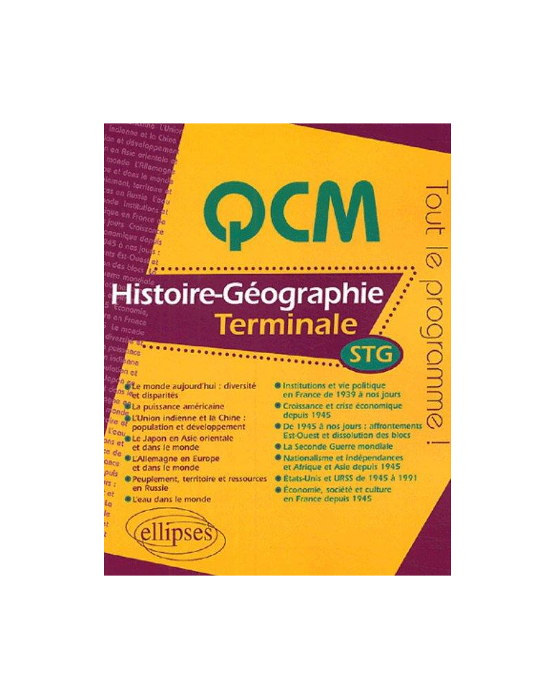 Histoire-Géographie - Terminale STG