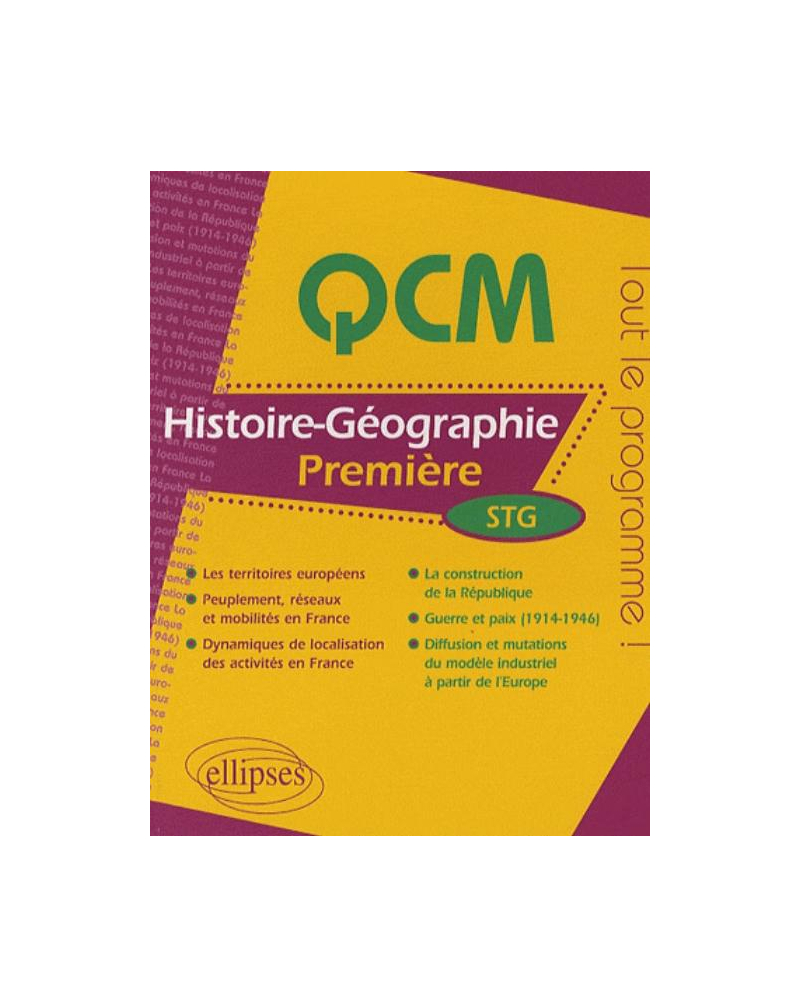 Histoire-Géographie - Première STG