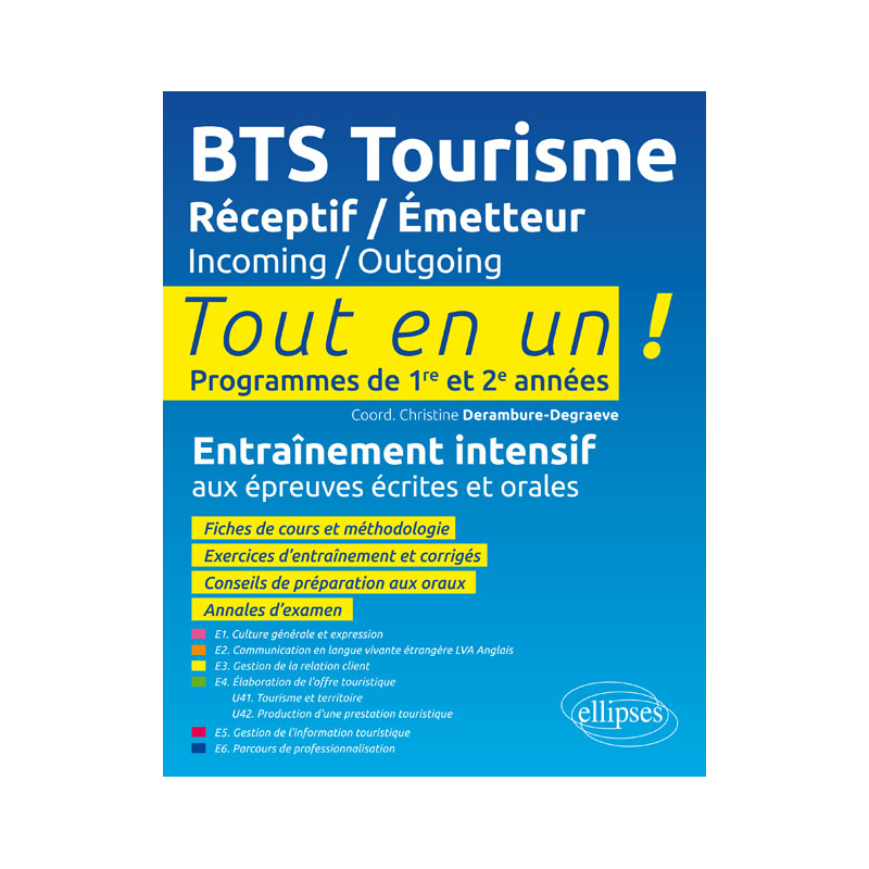 BTS Tourisme. Réceptif / Émetteur. Incoming / Outgoing.