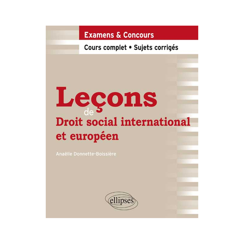 Leçons de Droit social international et européeen