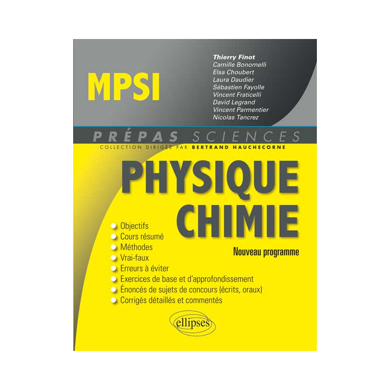 Physique-Chimie MPSI - conforme au nouveau programme 2013