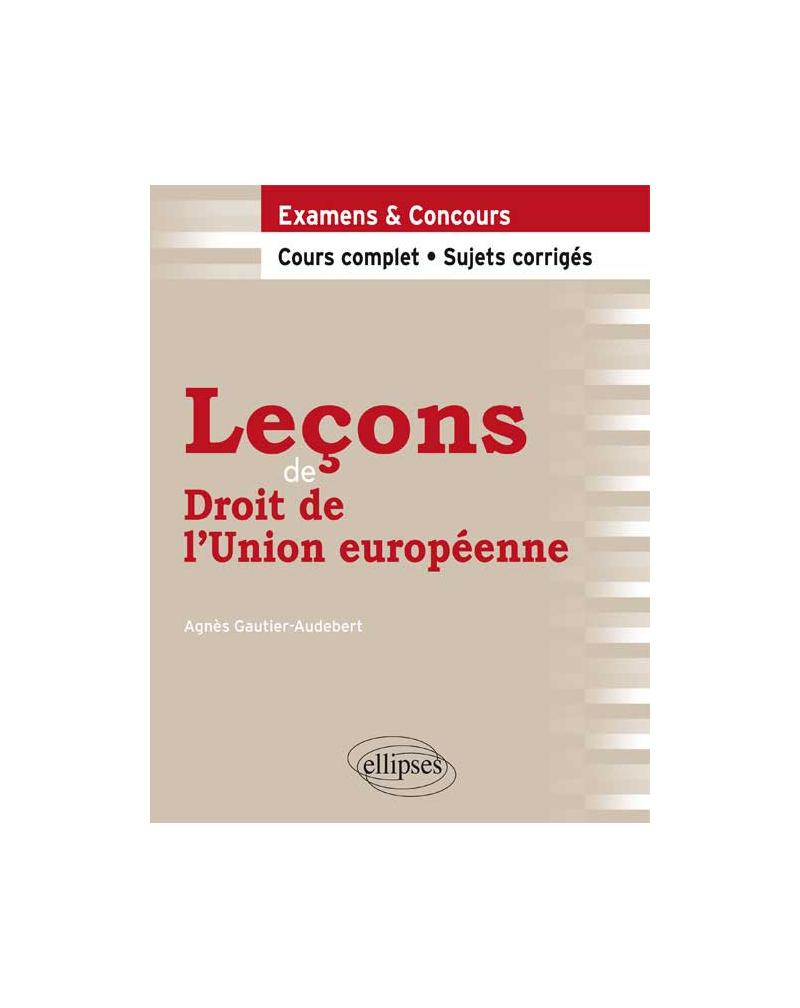 Leçons de Droit de l'Union européenne