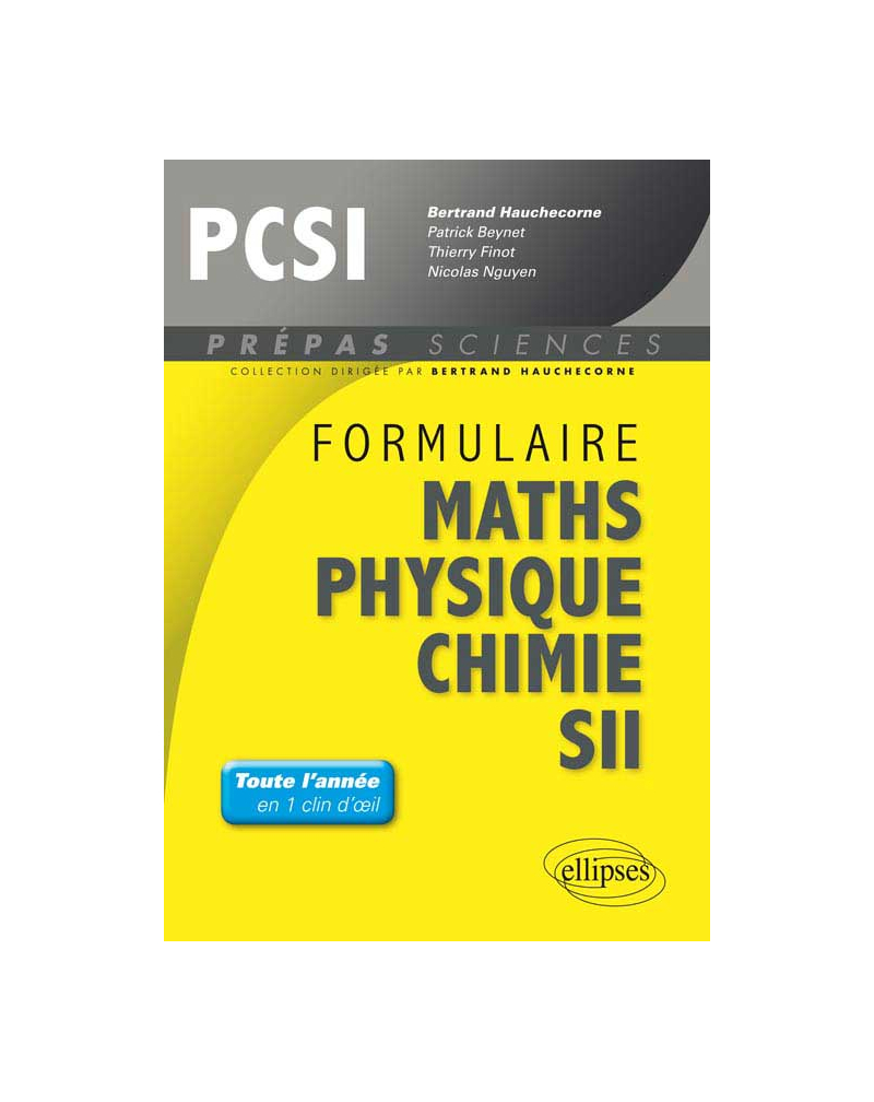 Formulaire : Mathématiques - Physique-Chimie -SII - PCSI
