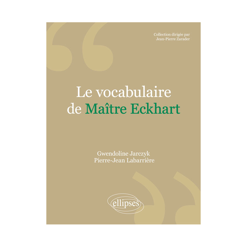 Le vocabulaire de Maître Eckhart
