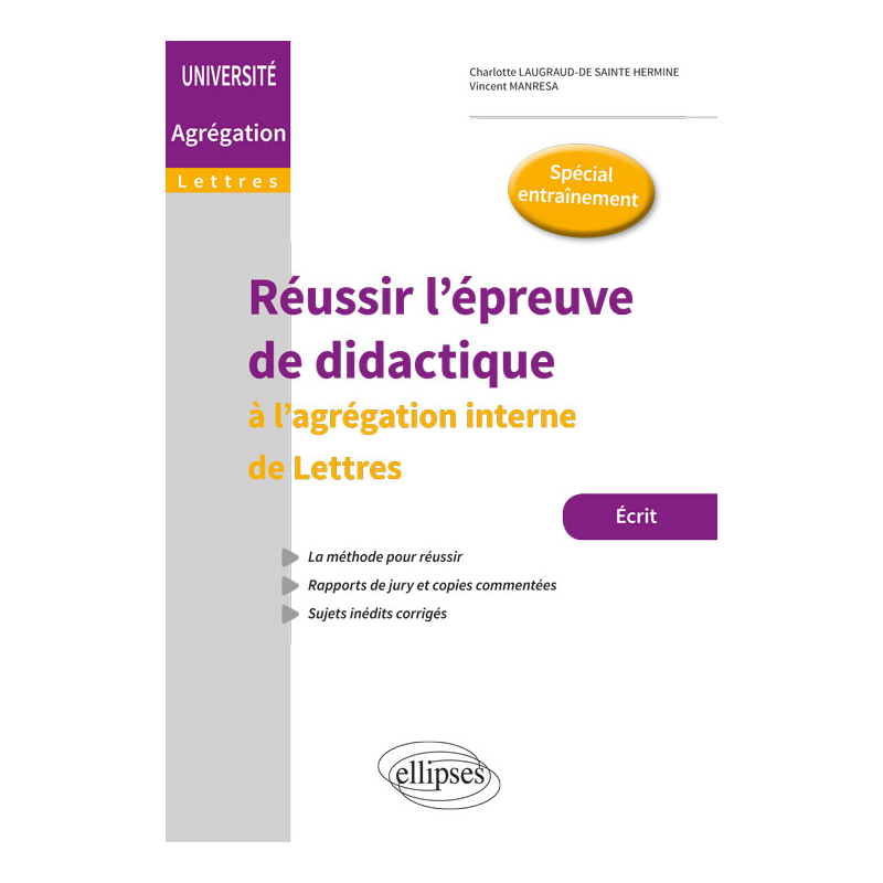 Réussir l'épreuve de didactique - L'agrégation interne de Lettres