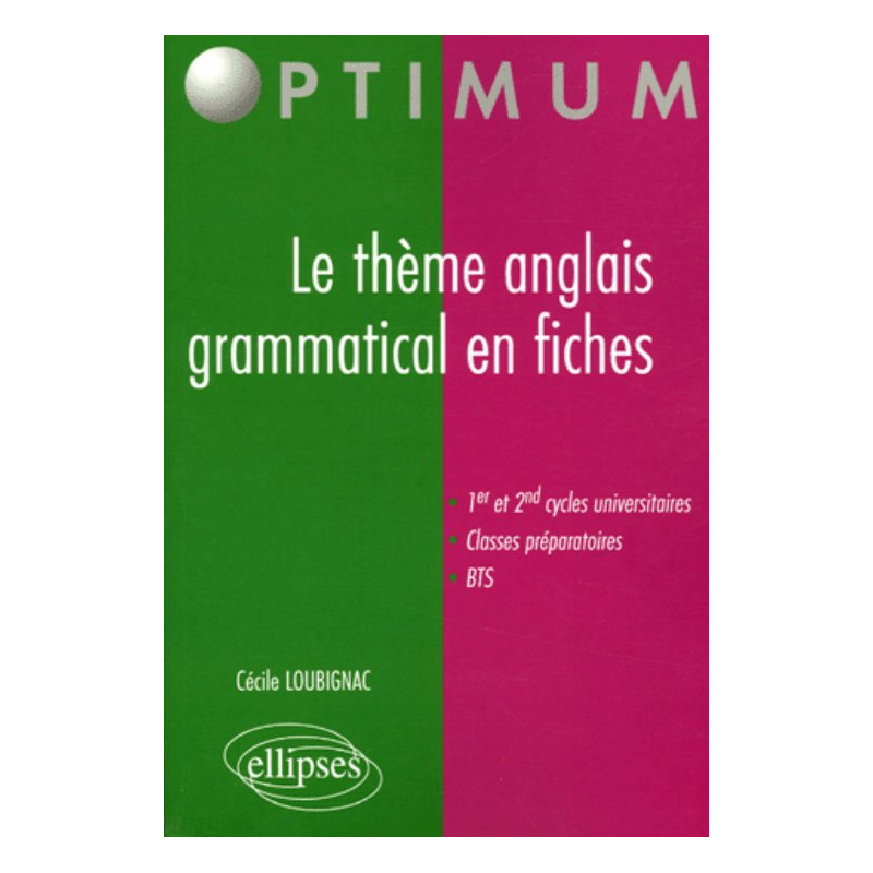 Le thème anglais grammatical en fiches