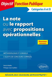 La note ou le rapport avec propositions opérationnelles