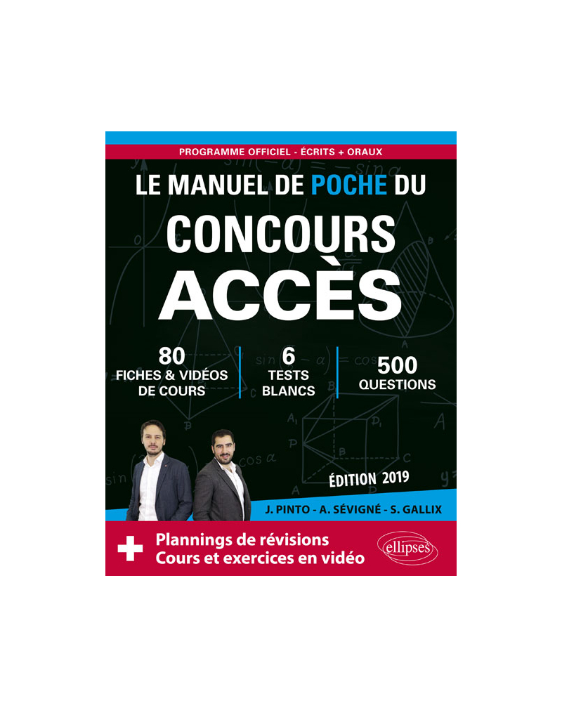Le Manuel de Poche du concours ACCÈS - 80 fiches de cours, 80 vidéos de cours, 6 tests blancs, 500 questions