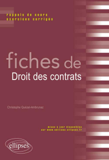 Fiches de Droit des contrats. Rappels de cours et exercices corrigés