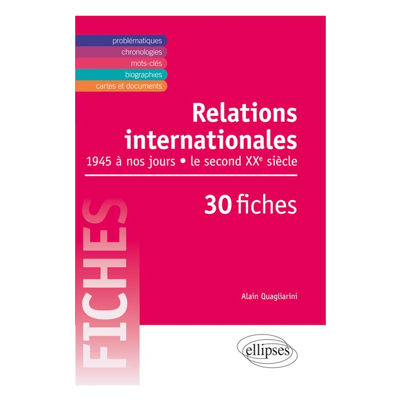 Relations internationales de 1945 à nos jours. Le second XXe siècle en 30 fiches