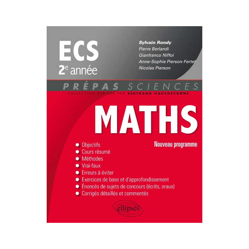 Mathématiques ECS 2e année - nouveau programme 2014