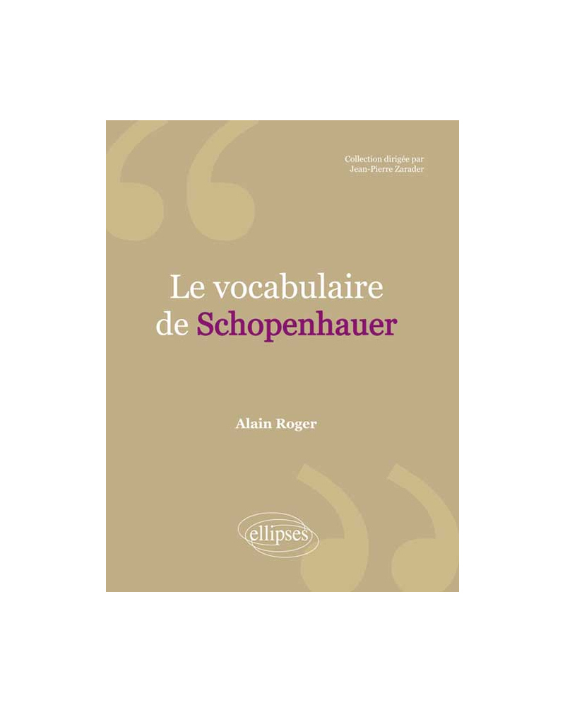 Le vocabulaire de Schopenhauer