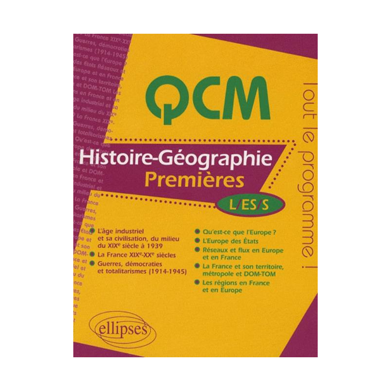 Histoire-Géographie - Premières L, ES et S