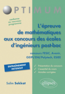 L'épreuve de mathématiques au concours des écoles d'ingénieur Post-Bac