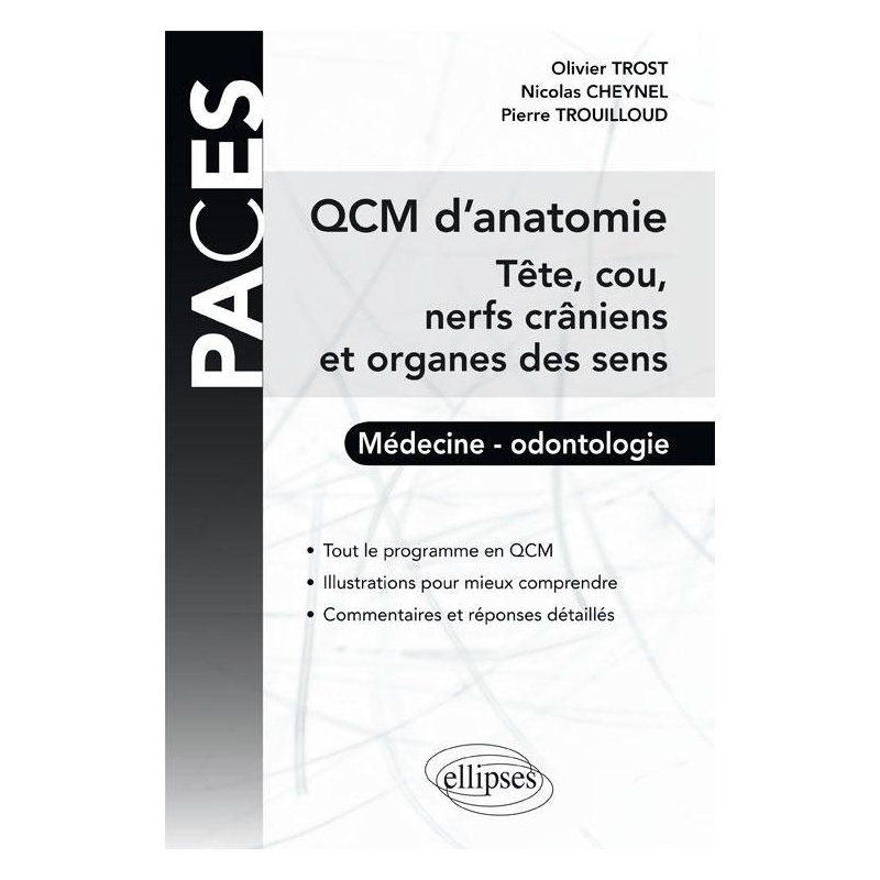 QCM d'Anatomie - Tête, cou, nerfs crâniens et organes des sens