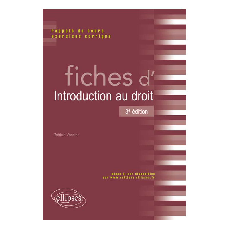 Fiches d'Introduction au droit - 3e édition