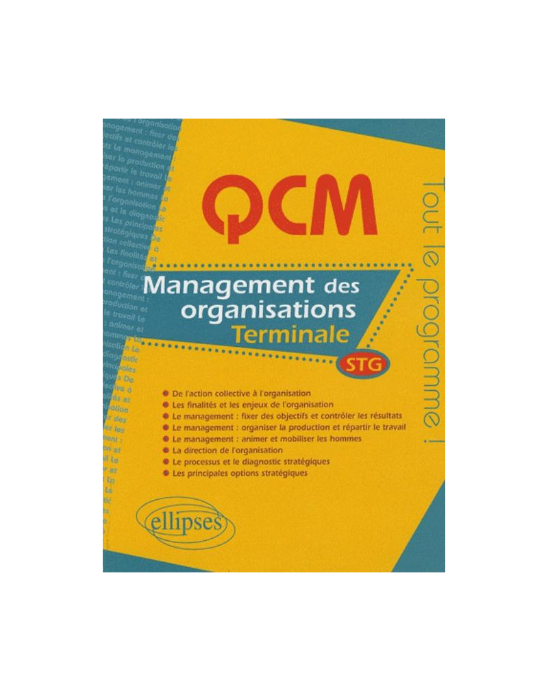 Management des organisations - Terminale STG