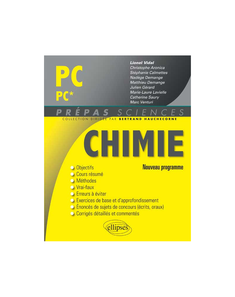 Chimie PC/PC* - nouveau programme 2014