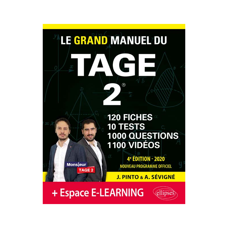 Le Grand Manuel du TAGE 2 – 10 tests blancs + 120 fiches de cours + 1000 vidéos – édition 2020 - 4e édition