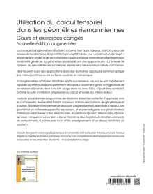 Utilisation du calcul tensoriel dans les géométries riemanniennes - Cours et exercices corrigés - Nouvelle édition augmentée