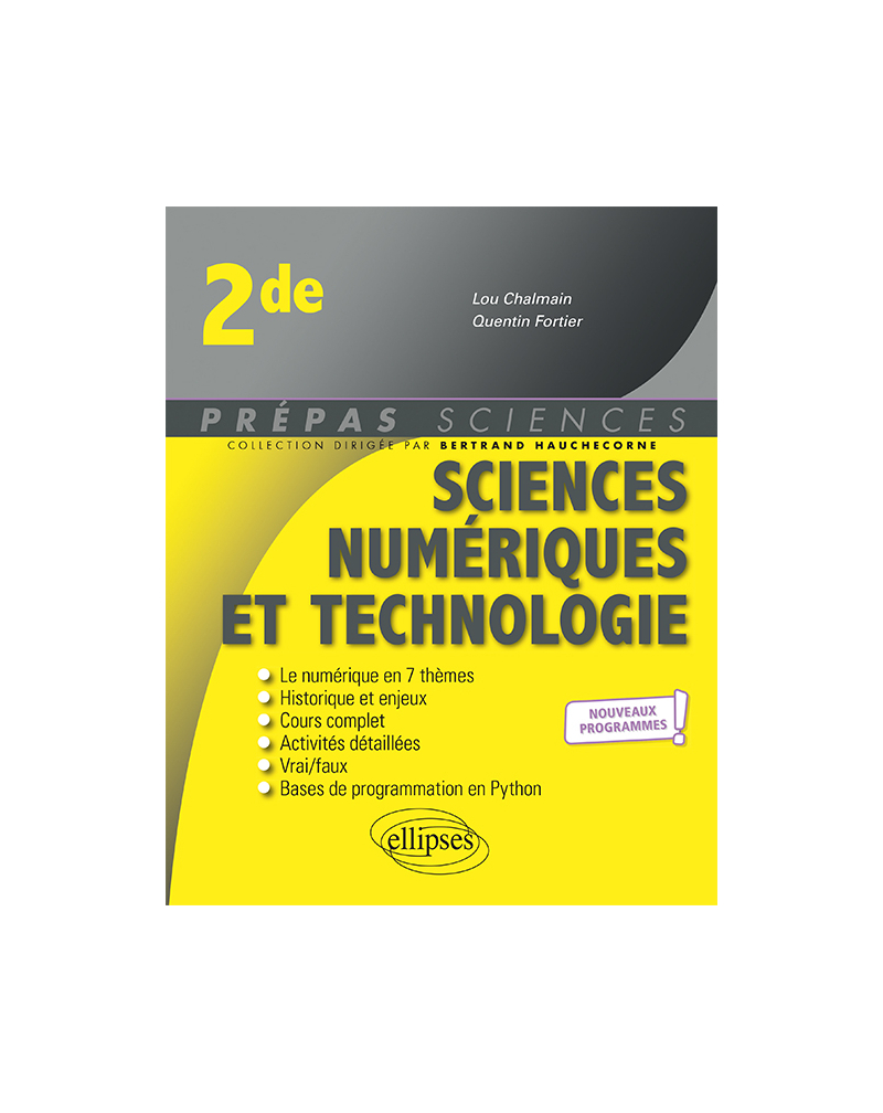 Sciences numériques et technologie - Seconde - nouveaux programmes