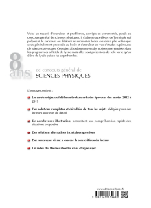 8 ans de Concours général de sciences physiques - sujets corrigés de 2012 à 2019