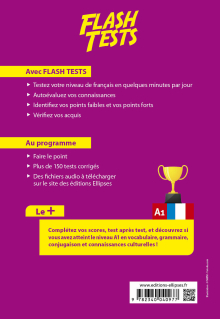 FLE (français langue étrangère) Flash Tests. A1. Testez votre niveau de français ! (avec fichiers audio)