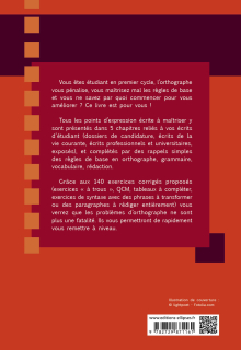 L'orthographe après le bac - Se remettre à niveau pour réussir les écrits professionnels et universitaires en premier cycle (Licences, BTS-BTSA, Prépas, DEUST, Ecoles, DAEU)