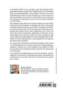 Droit des étrangers et de l'accès à la nationalité - 2e édition