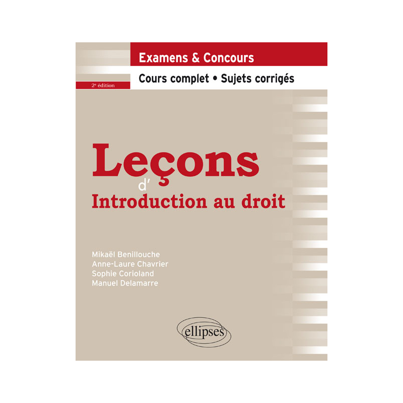 Leçons d’Introduction au droit, 2e édition