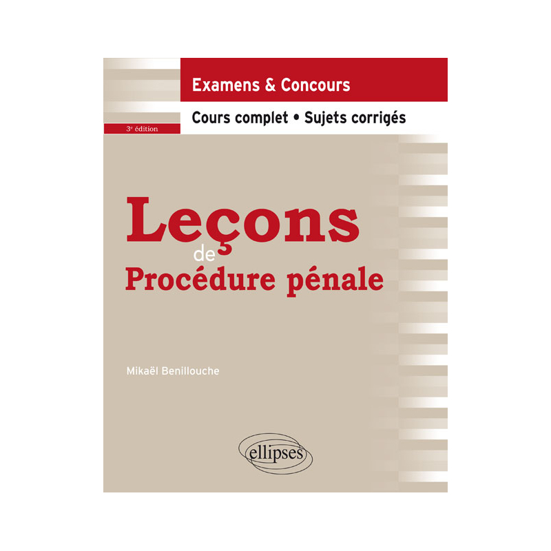 Leçons de Procédure pénale - 3e édition