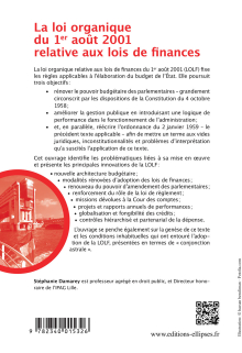 La loi organique du 1er août 2001 relative aux lois de finances (Introduction aux finances publiques) - 2e édition