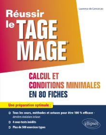 TAGE MAGE - sous-tests 2 et 4 Calcul et Conditions Minimales en 80 fiches