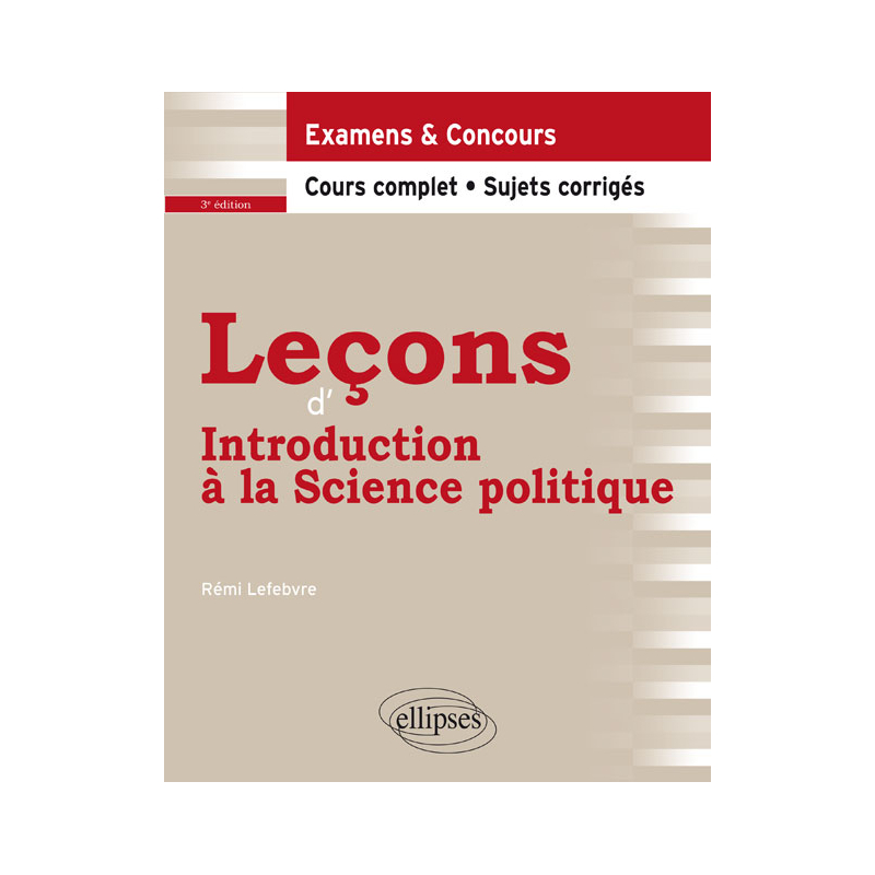 Leçons d'introduction à la Science politique - 3e édition