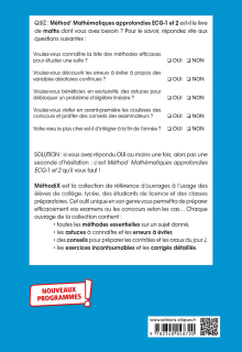 Mathématiques approfondies - ECG 1re et 2e années - Nouveaux programmes