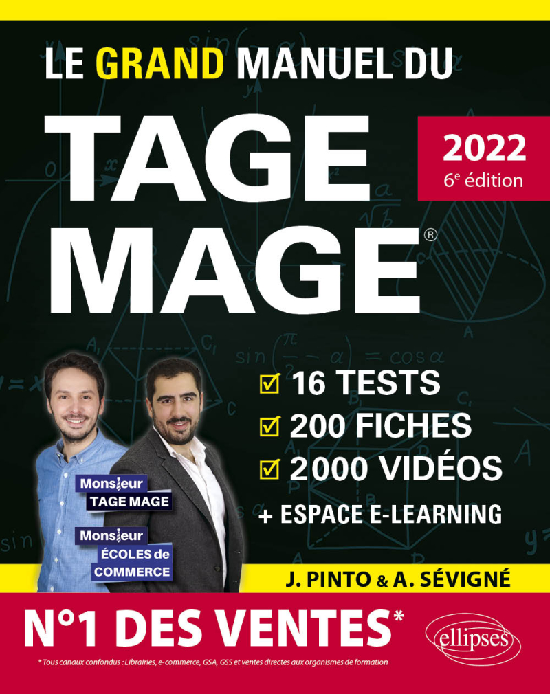 Le Grand Manuel du TAGE MAGE – N°1 DES VENTES – Édition 2022 - 16 tests blancs + 200 fiches de cours + 2000 vidéos - 6e édition - édition 2022