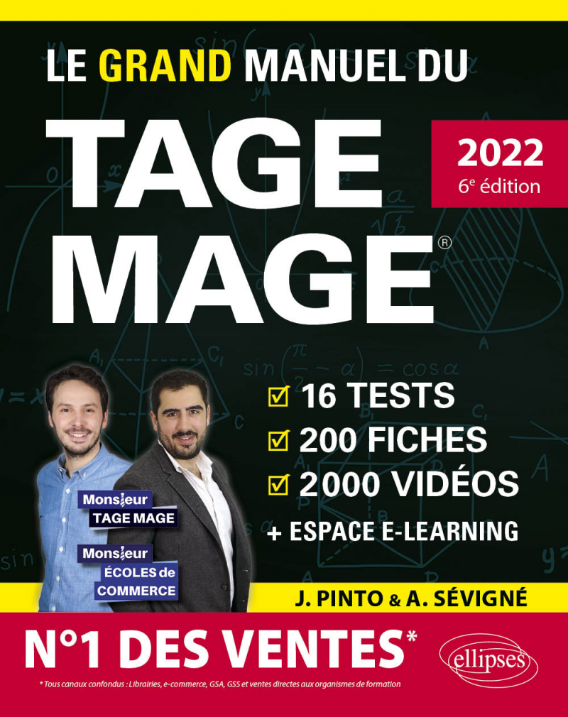Le Grand Manuel du TAGE MAGE – N°1 DES VENTES – Édition 2022 - 16 tests blancs + 200 fiches de cours + 2000 vidéos - 6e édition - édition 2022