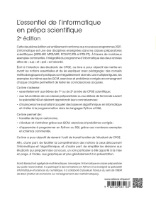 L’essentiel de l’informatique en prépa scientifique - Cours, exemples, QCM et exercices corrigés en Python et SQL - 2e édition