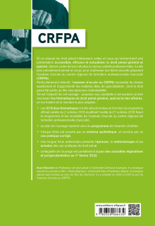 Droit pénal - À jour des lois du 22 décembre 2021 pour la confiance dans l'institution judiciaire et du 24 janvier 2022 relative à la responsabilité pénale et à la sécurité intérieure