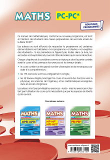 Maths, cours, exercices et travaux dirigés corrigés - PC/PC* - Programme 2022