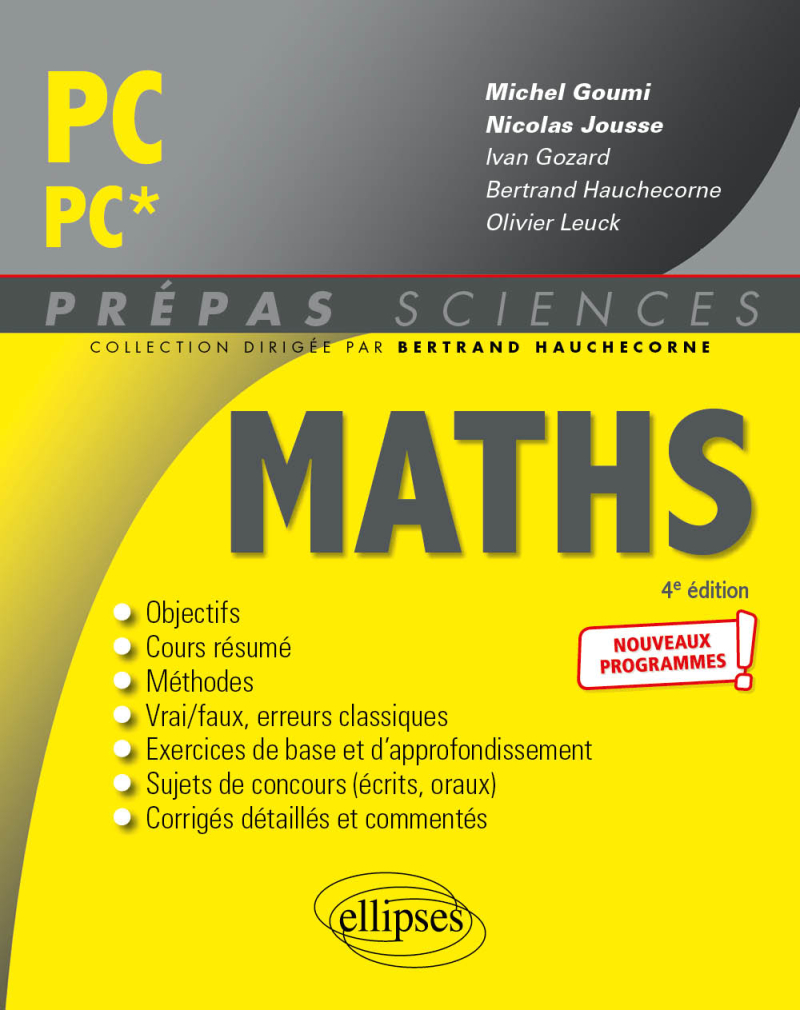 Mathématiques PC/PC* - Programme 2022 - 4e édition